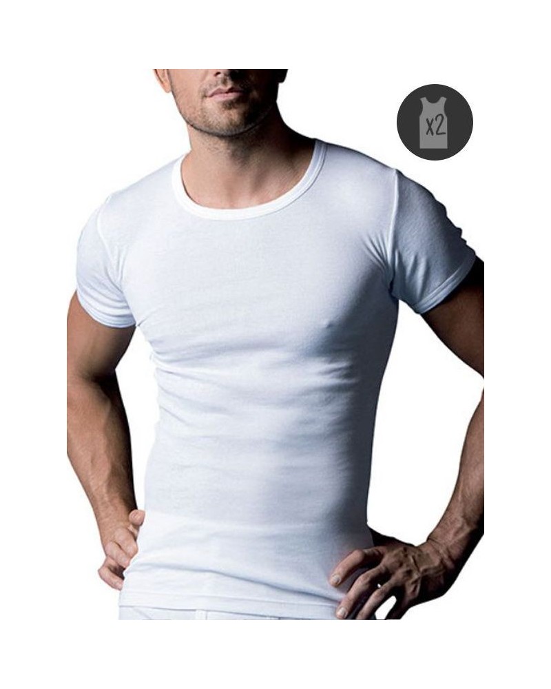 Camiseta hombre manga corta y cuello pico algodón X-TEMP Abanderado –  www.