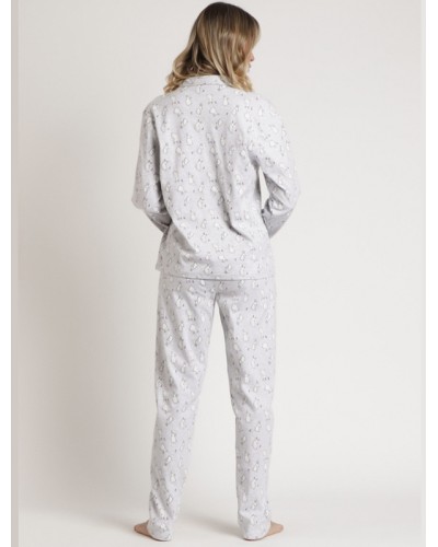 Pijama Abierto de Manga Larga para Mujer "Bunnies On The Moon"