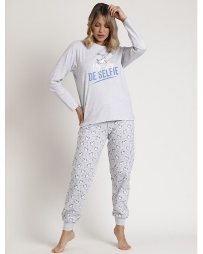 MR WONDERFUL Pijama de Mujer Manga Larga "Estoy de Selfie"