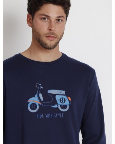 ADMAS Pijama de Hombre Manga Larga "Vespa Style"