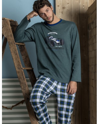 ADMAS Pijama de Hombre Manga Larga "Born To Ride"