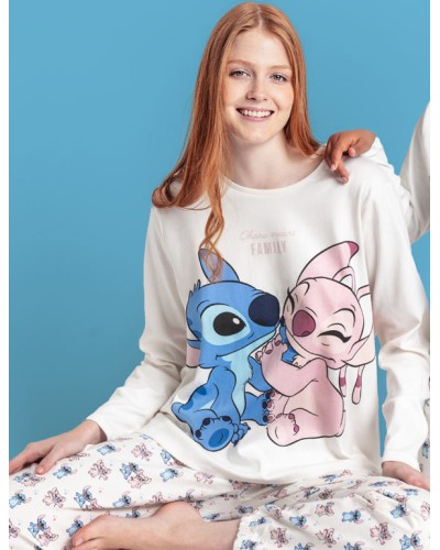 Pijama de Manga Larga Ohana para Mujer en Color Crudo