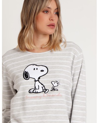 Pijama de manga larga Snoopy y sus amigos para mujer