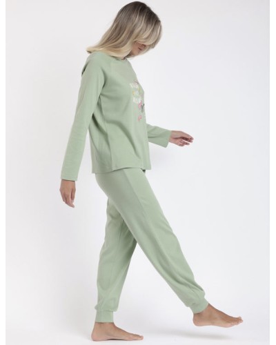 Pijama de invierno para mujer en color verde de Admas