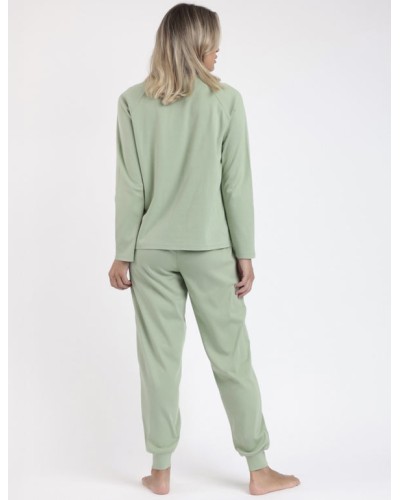 Pijama de invierno para mujer en color verde de Admas