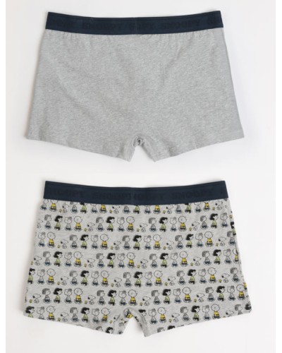 Pack de 2 calzoncillos gris de Snoopy con diseño divertido