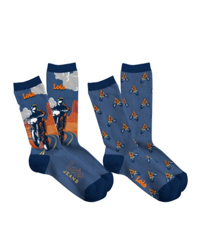 Calcetines LOIS Azul Marino para Hombre Motocicletas