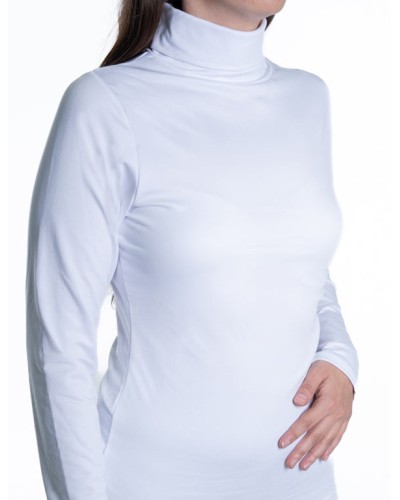 Camiseta térmica de cuello alto para mujer transpirable